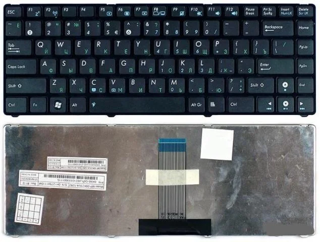 Клавиатура Asus U20, UL20, Eee PC 1201, 1215, 1225 black, black frame - изображение 1