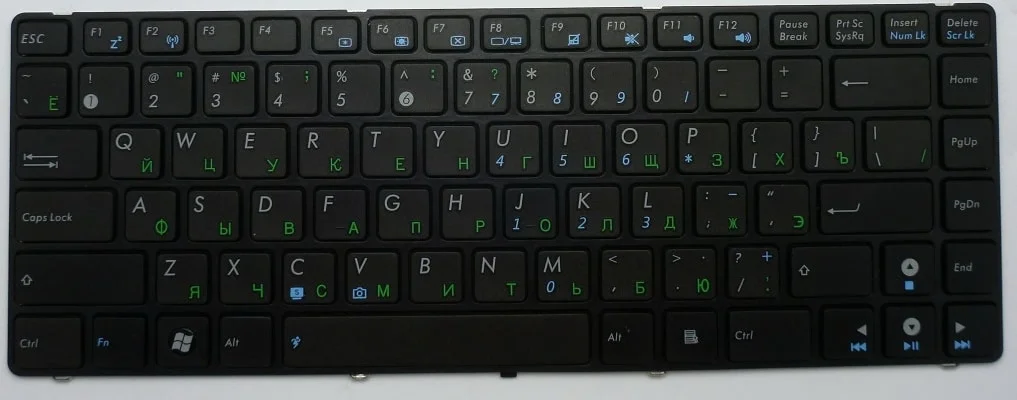 Клавиатура Asus UL30, UL30A, UL30VT, UL80, A42, K42, K42D, K42F, K42J, K43, N82 ,X42, A43  Black Frame Black (9J.N1M82.801) - изображение 3